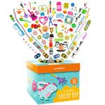 THE TWIDDLERS - 100 Piece Lucky Dip Box Party Favours for Kids, Pass The Parcel, Assorted Pinata & Party Bag Fillers, Classroom Game Prizes with Gifts for Boys & Girls