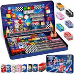 burgkidz Magnetic Blocks Travel Set: 100PCS Racing Cube Set for Group Play