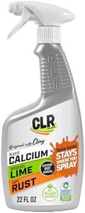 CLR Brands Calcium, Lime & Rust Remover with Cling, 22 oz. Spray Bottle, Adheres to Hard-to-Reach Surfaces, Blasts Calcium, Dissolves Lime Deposits, Zaps Stubborn Rust Stains and Hard Water Deposits