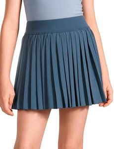 CRZ YOGA Girls Pleated Skirt with Shorts Tennis Athletic School Kids Teen Skorts with Pockets Stelindigo Large