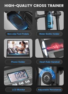 Cowmew Elliptical Cross Trainer – 16-Level Magnetic, 8KG Flywheel, 42cm Stride, App Compatible