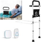 CozyCrestHome Bed Rails for Elderly Adults Safety–Easily Adjustable Bed Assist Rail for Seniors with Alarm Bell, Non-Slip Ergonomic Handle and Storage Bag – Bed Cane Hold Up to 300 lbs Weight