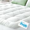 Bamboo Mattress Topper Double/Full Size - Thick Cooling Breathable Pillow Top Mattress Pad for Back Pain Relief - Deep Pocket Topper Fits 8-20 Inches (54x75 Inches, White)
