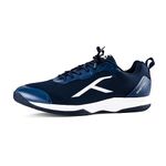 HUNDRED Unisex-Adult Infinity Pro Badminton Shoes (Non Marking) Also Perfect for Squash, Table Tennis, Volleyball, Basketball & Indoor Sports Lightweight & Durable X-Cushion (Navy/White, 8Uk)