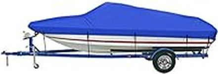 iCOVER Trailerable Boat Cover- 16'-18.5' Fits V-Hull,Fish&Ski,Pro-Style,Fishing Boat,Runabout,Bass Boat, Waterproof Tailerable Boat Cover with Storage Bag, up to 16ft-18.5ft Long X 94" Wide