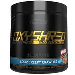 EHPlabs OxyShred Hardcore Thermogenic Pre Workout Powder for Shredding - Pre Workout Powder with L Glutamine & Acetyl L Carnitine, Energy Boost Drink, Mood Booster - Sour Crawlies, 40 Servings