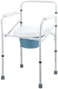 Bedside Commode Standard Seat 3 in 1 Toilet Seat Chair with Handles for Bathroom Height Adjustable with Removable Bucket Over Toilet Seat for Senior and Disabled