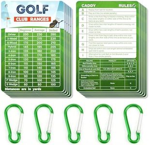 Lesnala 18 Pcs Golf club range chart card Golf club yardage card Golfing rules reference guide with a clip for Golf club game scorecard Training aids Golf bag accessories Golf gift3.54 x 5.12inch