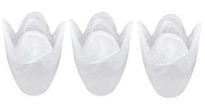 Set of 3 - Stunning Frosted Marble Effect Glass Tulip Floral Replacement Shades