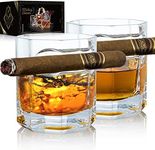 YouYah Cigar Whiskey Glasses with C