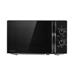 TOSHIBA Black Mirror Front Microwave 20 Liter 700W Manual Control, Compact with 5 Power Levels, Automatic Defrost, Perfect for 9'' Pizza, Clock and Timer, Easy Clean, MW2-MM20PF(MB)