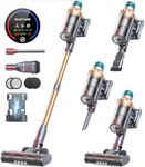 Cordless Vacuum Cleaner, 550W 45KPA 60 Mins Runtime Self-Standing Vacuum Cleaners for Home, Stick Vacuum with Charging Dock Station Removable Battery, Handheld Vacuum for Pet Hair/Carpet/Floor
