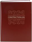 BookFactory Construction Daily Activity Log Book / 365 Day Construction LogBook (384 Pages - 8 7/8" x 11 1/4") Burgundy Cover with Blocks, Smyth Sewn Hardbound (LOG-384-7CS-A(ConstructionBlocks))