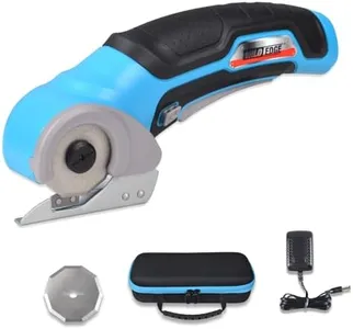 Wild Edge Electric Scissors, 4V 2.5Ah High-Capacity Battery Rechargeable Cardboard Cutter with Rapid Charger and Hard Carrying Case for Cutting Fabric, Carpet, Leather, Felt, Cardboard
