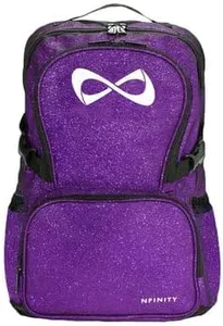 Nfinity Sparkle Backpack for Cheerleaders – Glitter Finish, Lightweight and Durable, with Ample Storage and Adjustable Straps