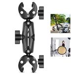 PULUZ Super Clamp Double Camera Clamp Mount, Crab Plier Clip Bracket Magic Arm Double Ball Head Adapter Umbrella Clamp for Motorcycle, Bike, Cross Bars, Desktop, Light Stand, Photo Boom Stand