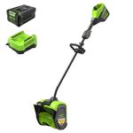 Greenworks 80V 12" Brushless Cordless Snow Shovel with Led Lights, 25ft Throwing Distance, 8" Deep Clearing, Electric Snow Thrower Blower Removal Tool for Winter Storm, 2.0Ah Battery&Charger Included
