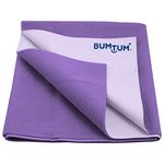 Bumtum Dry Sheet Instadry Leakproof Baby Bed Protector | Large Size 100 * 140cm | Pack of 1 | Lilac, Polycotton