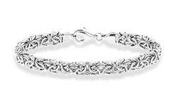 Miabella Italian 925 Sterling Silver Byzantine Bracelet for Women, Handmade in Italy, 7.5 Inch, Sterling Silver