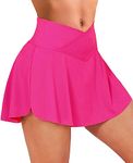 OZICERD Tennis Skirt Golf Skorts for Women with Pockets Mini Skirt High Waisted Pleated Skirts Jupe Femme Golf Clothes Rose Red S