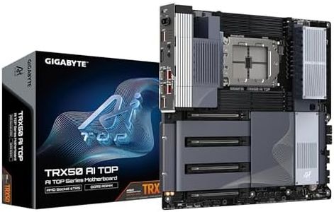 GIGABYTE TRX50 AI TOP-2B Motherboard - AMD Ryzen Threadripper PRO 7000 CPUs, 16+8+4 Phases Digital VRM, up to 5200 MHz DDR5, 4xPCIe 5.0 M.2, Wi-Fi 7, 10 GbE LAN, USB 4
