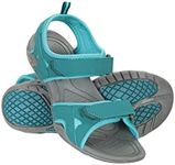 Mountain Warehouse Andros Womens Sandals - Textile Lined Shoes, Hook & Loop Fastening Ladies Shoes, Phylon Footbed Beach Beach Shoes - for Walking, Travelling Teal Womens Shoe Size 6 UK