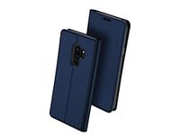 SkyTree Leather Magnetic Flip Cover for Samsung Galaxy S9+ / Samsung Galaxy S9 Plus - Blue