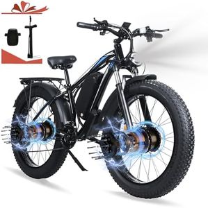 LONG SENG Electric Bicycle for Adults,Dual Motor 1000W/2000W Electric Bike,48V/23AH Removable Battery E Bike,55KM E Dirt Bike,26-Speed Electric Bike,26"x4.0 Fat Tire Ebike,Passed UL&GCC Certification