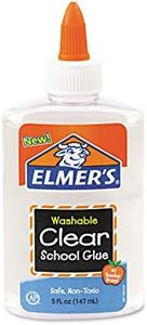 Elmer's Liquid School Glue, Clear, Washable, 147 ml, 1 Count - Great for Making Slime