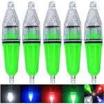 JSHANMEI Fish Light Deep Drop LED Underwater Light Waterproof Night Fishing Lamp Bass Attracting Bait Lure Fishing Tools Blinking Light (4.7inch - 5pcs, Green)