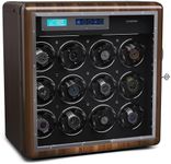 KLARSTEIN Automatic Watch Winder for 12 Watches, Luxury Watch Storage Box, Acrylic Window Display Case, Auto Watch Winder Uk for Men & Women, LED, 5 TPD Settings, Spring Tension Watch Winder Motor