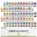 MEEDEN Acrylic Airbrush Paint for Model: Air Brush Spray Paint Set Including Fluorescent and Metallic Colors - 60 Colours x 30ml/1oz