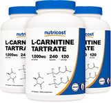 Nutricost L-Carnitine Tartrate 500mg, 240 Capsules - 1000mg Per Serving (3 Bottles)