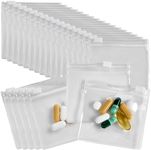 Zippered Pill Pouch Bags - 24 Pcs, Slide Lock Clear Plastic Mini Bags, BPA-Free for Pills Vitamins, Supplements, Medications, Jewelry, Crafts, Small Objects - Self-Sealing, Reusable, Travel-Friendly