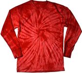 Colortone Youth & Adult Tie Dye Long Sleeve T-Shirt, Spider Red, Large