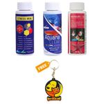 Foodie Puppies Aquatic Remedies Aquarium Fish Tank Must Have Starter Combo (Stress Heal + Aquaria Clear + Micro Life S2) 3 * 100 ML - 3 Pcs Combo with Free Key Ring