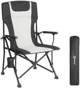 Homecall - Silla de camping plegable acolchada con respaldo alto (negro/blanco)