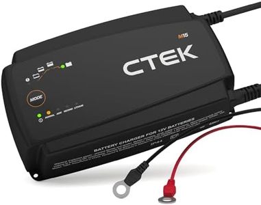 CTEK M15, Battery Charger And Power Supply 15A 12V For Marine Batteries, Battery Tender And Maintainer, 12V Lithium Ion Battery Charger For Boats, With Reconditioning Mode And Temperature Compensation