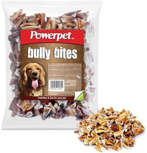 Powerpet Treats Bully Stick Bites - Delicious Dog Treats - All Natural, Long-Lasting Chews, High Protein, Grain-Free, Rawhide-Free - Odorless - Promotes Dental Health, Ideal for All Chewers - 1lb Pack