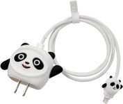 Cat Care Compatible with Compatible iPhone New Edition Charger Case Cover | Cartoon Character Silicon Charger Case Cover for 18-20W 360 Degree Full Protection Cover (Panda Wire)