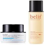 belif The True Cream Aqua Bomb & Super Drops Glow Serum Bundle, Lightweight Hydrating Daily Moisturizer, 2-in-1 Hydrating & Brightening Niacinamide Vitamin C Serum Makeup Primer, Korean Skin Care