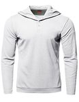 Men's Premium Quality Thermal Henley Crew Neck Long Sleeve T-Shirt, Aymhdl0004 White, Medium