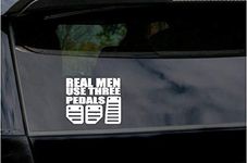 LYOMAN® Real Men Use Three Pedals Car Racing Scratches Car Stickers Exterior Decals Color White Pack of 1