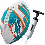 Franklin Sports NFL Miami Dolphins Football - Youth Football - Mini 8.5" Rubber Football - Perfect for Kids - Team Logos and Colors!, Black, 70153F23Z