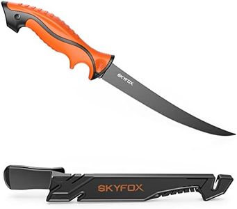 Cuchillo de Pesca con Afilador, alemán de acero inoxidable cuchillos cocina 20 cm, cuchillos jamoneros con funda protectora ABS, Herramienta de Pesca, Caza, Camping y Senderismo