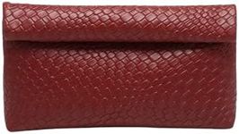 Floerns Women's Square Bag Flap Front Evening Party Leather Handbag Clutch Purse Burgundy One-Size