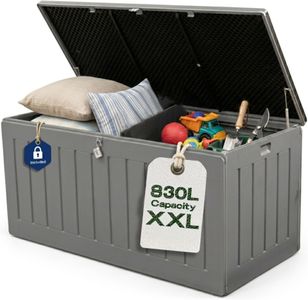 Olsen & Smith XXL Garden Storage Box & Seat – 830L Lockable Waterproof Chest