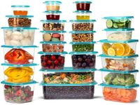 BELLE VOUS 26 Pack in 5 Sizes Clear Reusable Plastic Food Containers with Lids - Leak Proof, BPA Free Food Storage Containers - Microwave, Freezer & Dishwasher Safe - Meal Prep Lunch Boxes