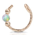 Tiny Opal Fake Nose Ring - 14K GOLD FILLED - No Piercing Needed- Clip on Faux Nose Hoop Piercing