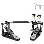 RANMING Double Bass Pedal Double Chain Drive Bass Drum Pedal with Two-Sided Beater Head Kick Bass Drum Pedal Non-Slip Footplate Kick pedal for Beginner and Drummers